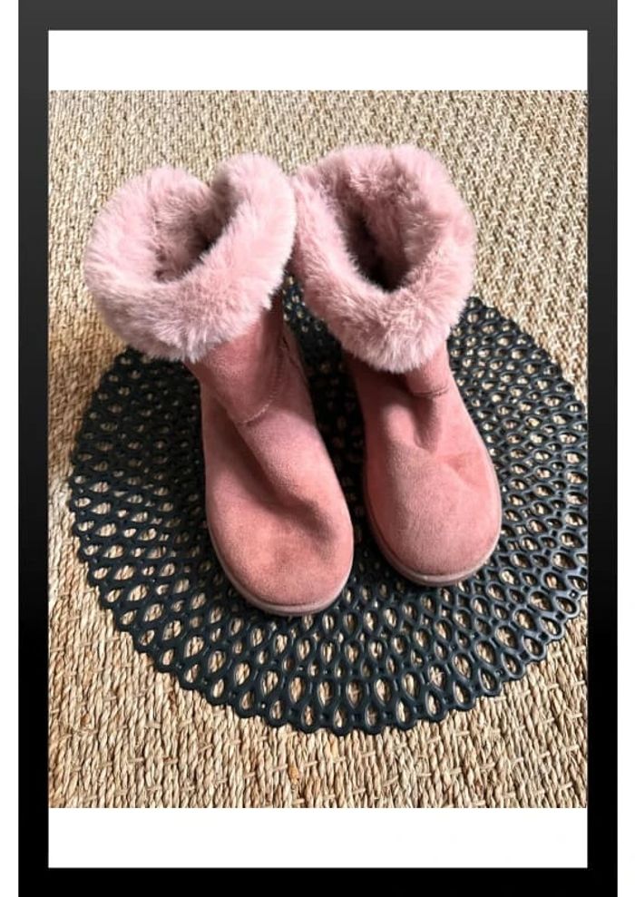 Bottines rose suedine noeud - photo numéro 2