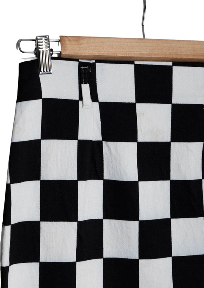 Jupe damier noir et blanc black and white checkered skirt promod - photo numéro 2