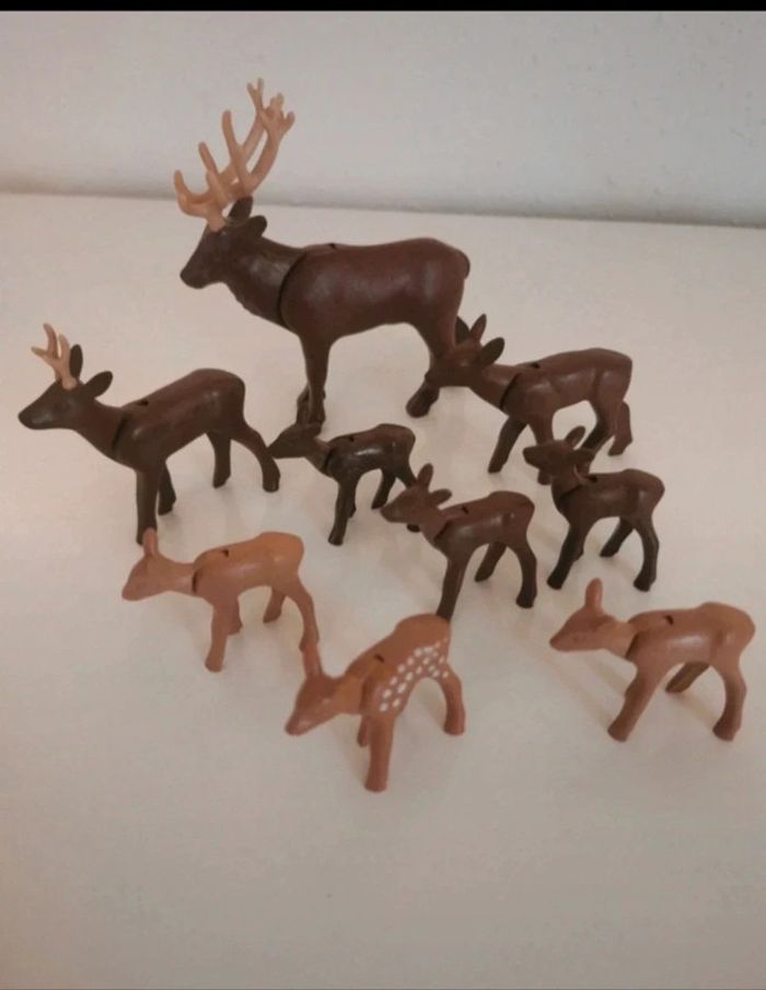 Playmobil lot animaux cerf faon biche
