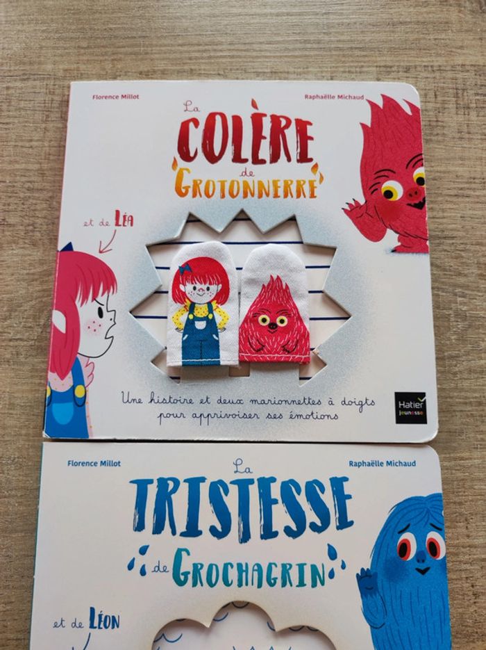 Livres colère et tristesse avec marionnettes - photo numéro 2