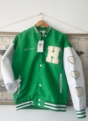 Veste Teddy Verte Blanche IKAO PARIS