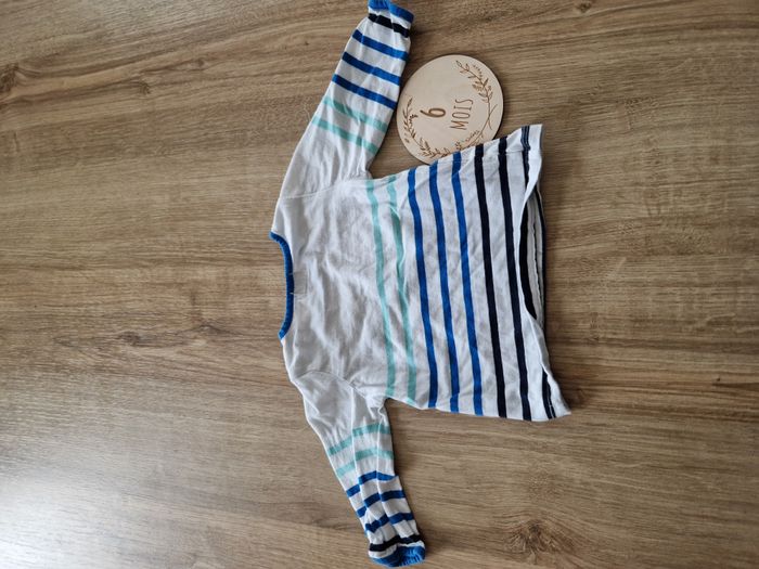 T-shirt Manches Longues Marinière Baleine Mots d'enfants - 6 mois - photo numéro 4