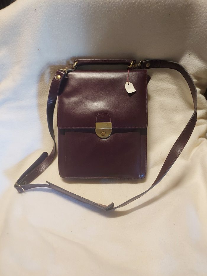 Sacoche homme cuir marron bordeau