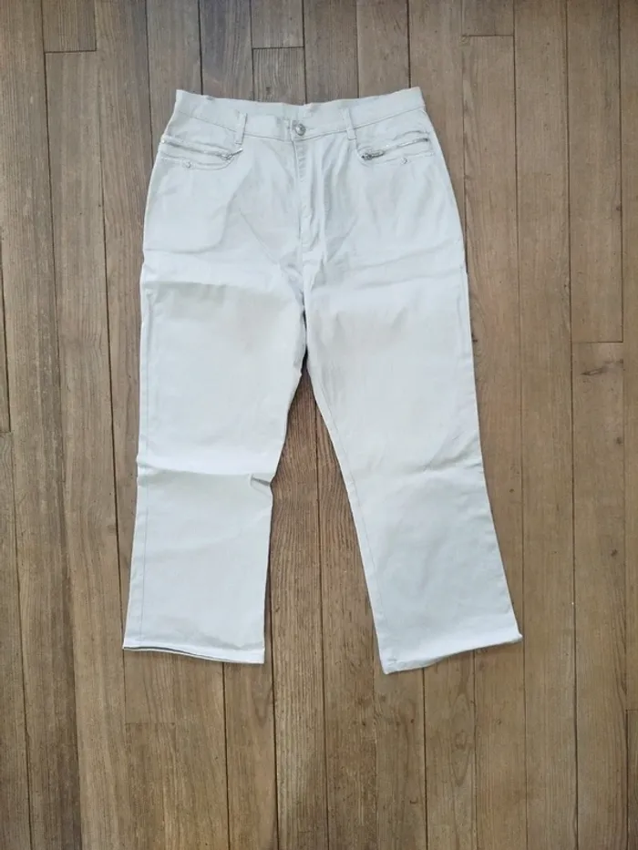Pantalon femme beige