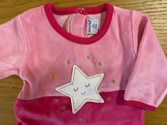 Absorba Pyjama Grenouillère rose/fuchsia Taille 1 mois - photo numéro 2