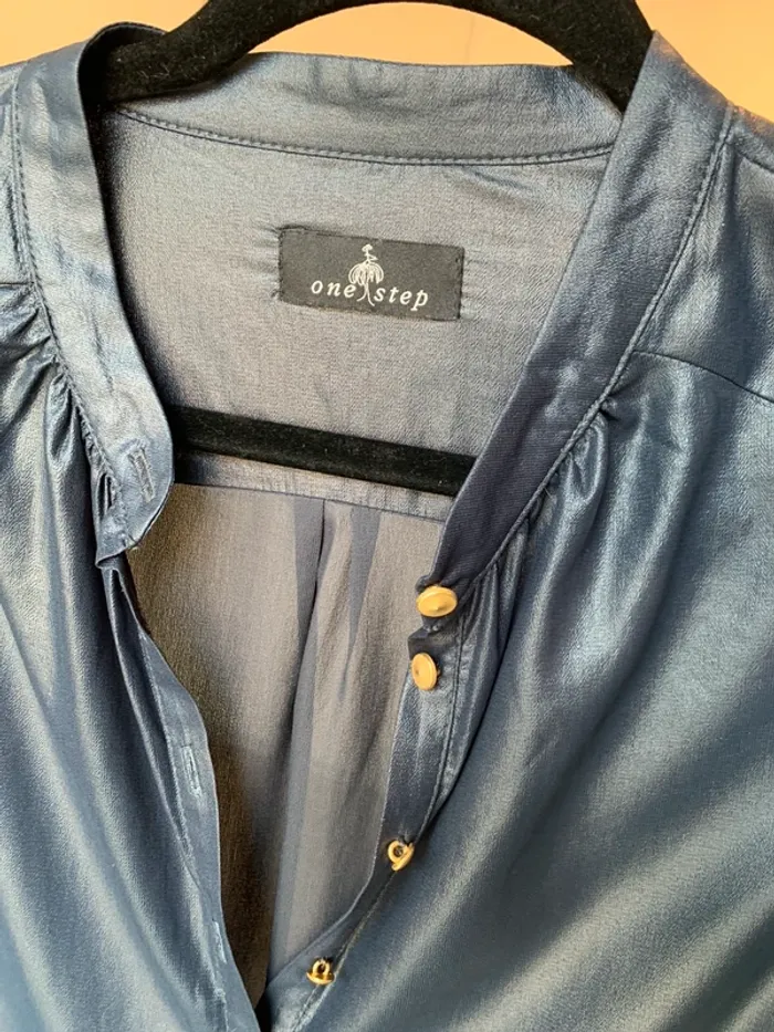 Chemise blouse One Step taille M bleu pétrole - photo numéro 2