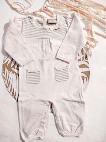 Pyjama en maille coton rose fille 9 12 mois dpam Du pareil au même