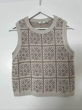 Pull sans manche crochet maille S