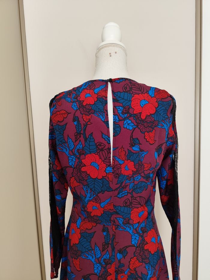 Robe Morgan taille 40 bordeaux motif floral automne hiver - photo numéro 8