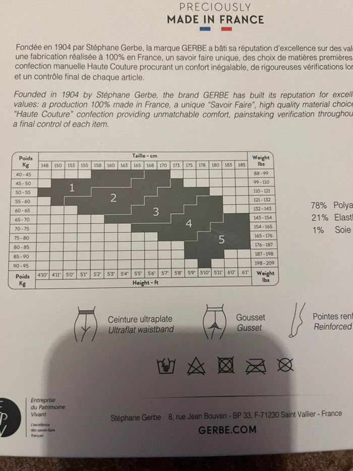 Collant Gerbe modèle Dynastie taille 4 - photo numéro 3