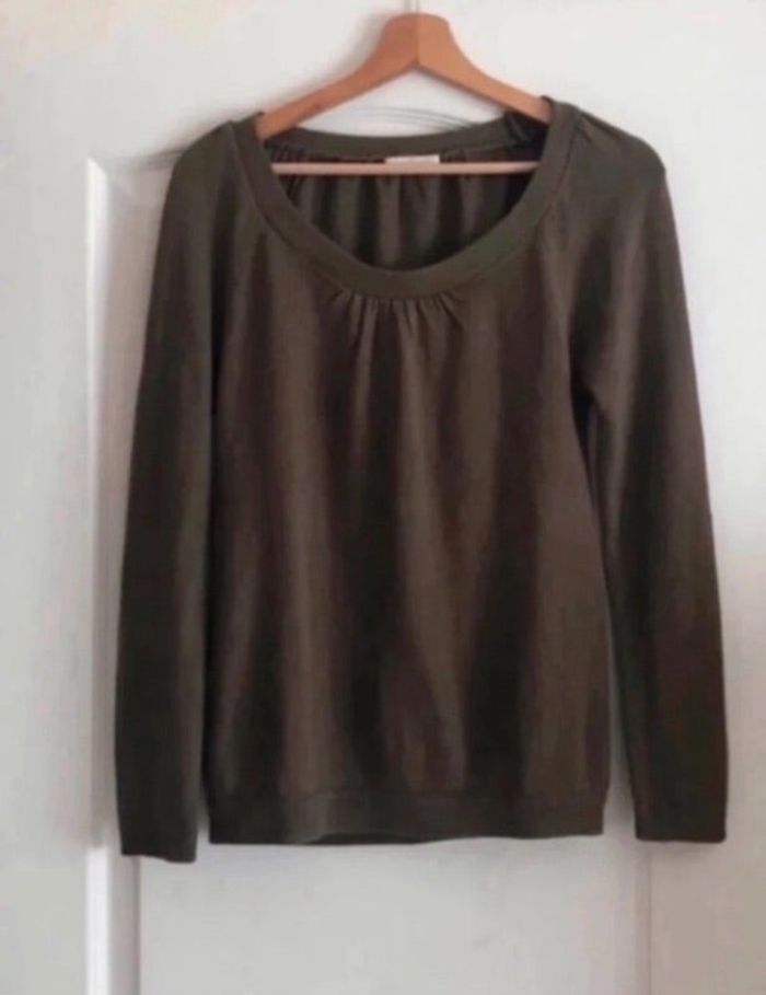 Pull col rond kaki