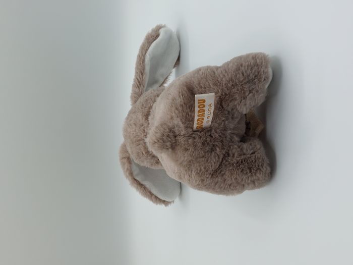 Peluche doudou lapin gris beige blanc RODA RODADOU Super Devoluy yeux roses - photo numéro 5