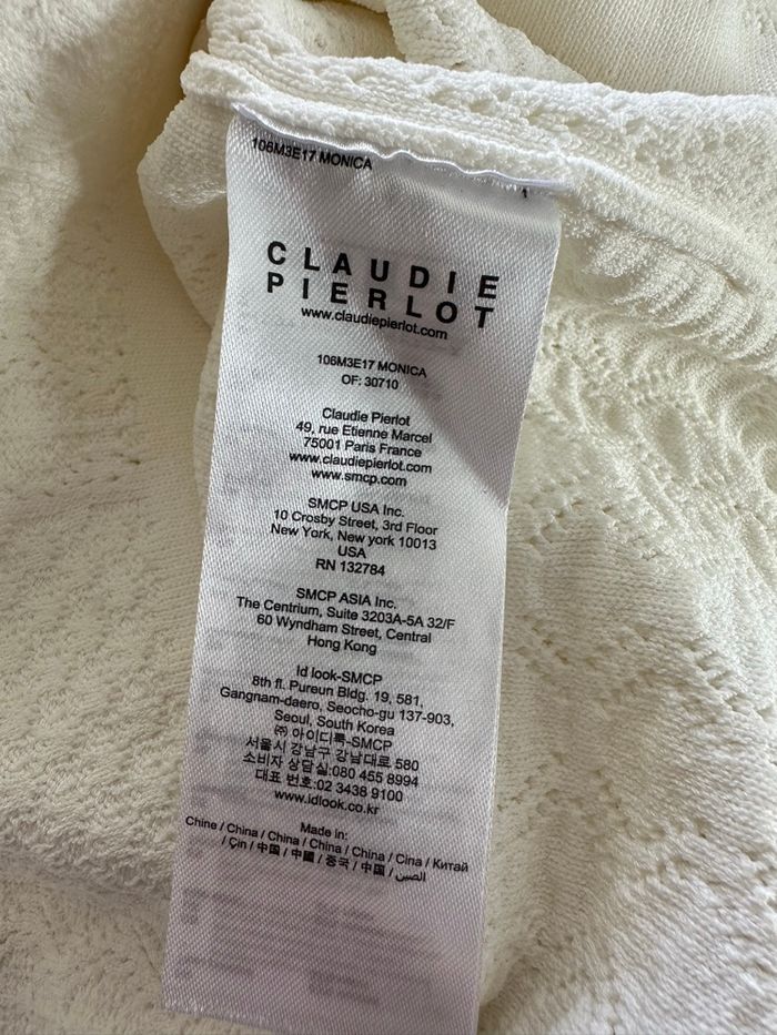 Cardigan en maille blanc crème Claudie Pierlot T2 38 M - photo numéro 8