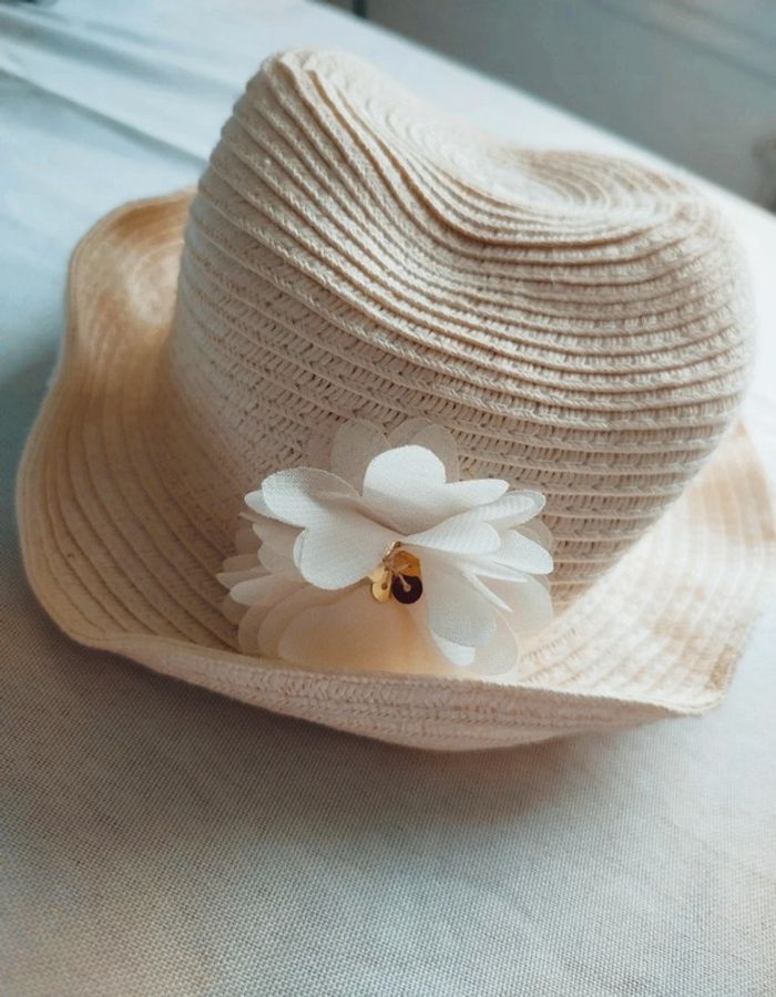Chapeau paille enfant fille  9/12mois - photo numéro 4