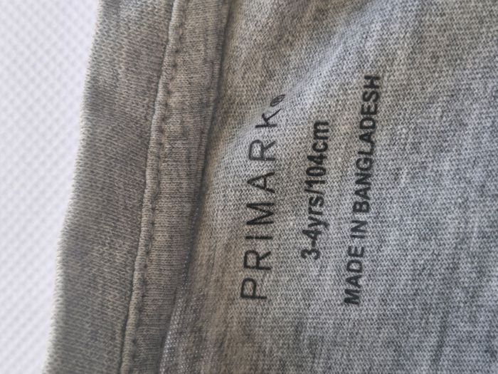 T-shirt manches courtes mixte 3/4 ans - 104 cm Primark Gris - photo numéro 3
