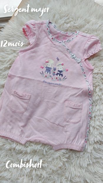 Combishort rose 12 mois sergent major