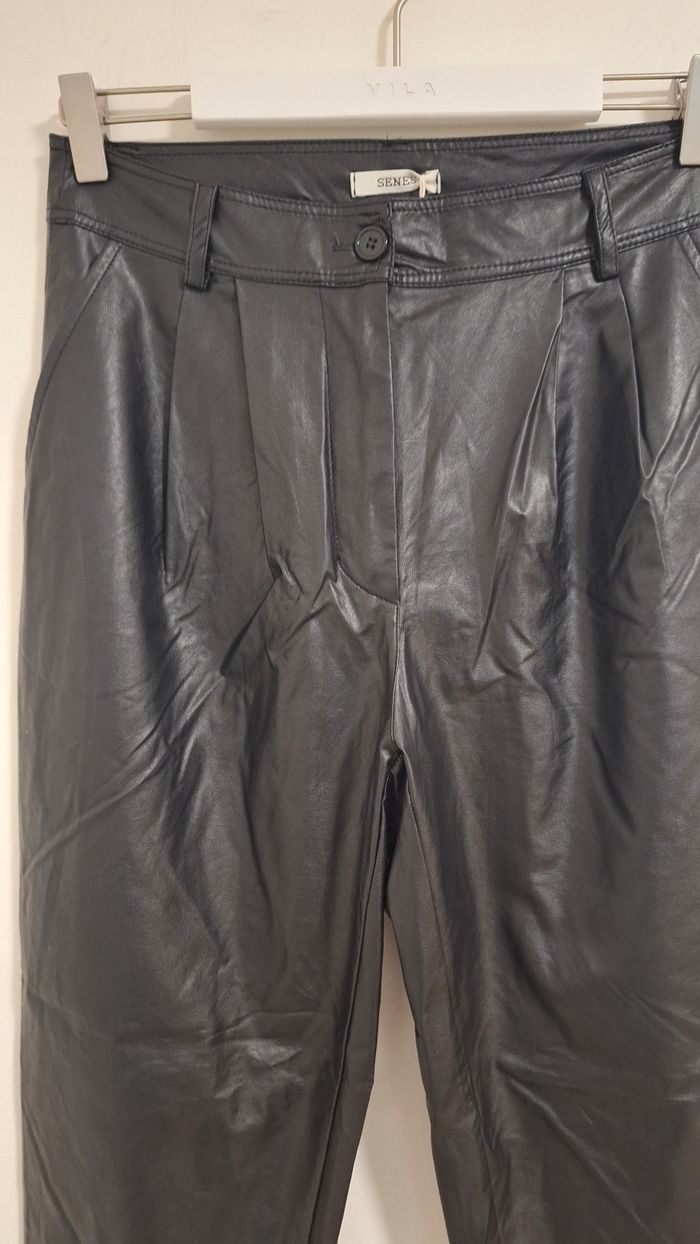 Pantalon noir effet cuir – Made in Italy & coupe moderne - photo numéro 3