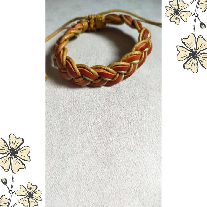 Bracelet tressé en cuir aux tons chauds – Unisexe - photo numéro 10