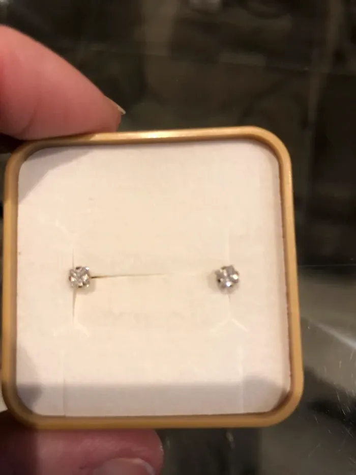 Boucles d’oreilles or et zirconium - photo numéro 4