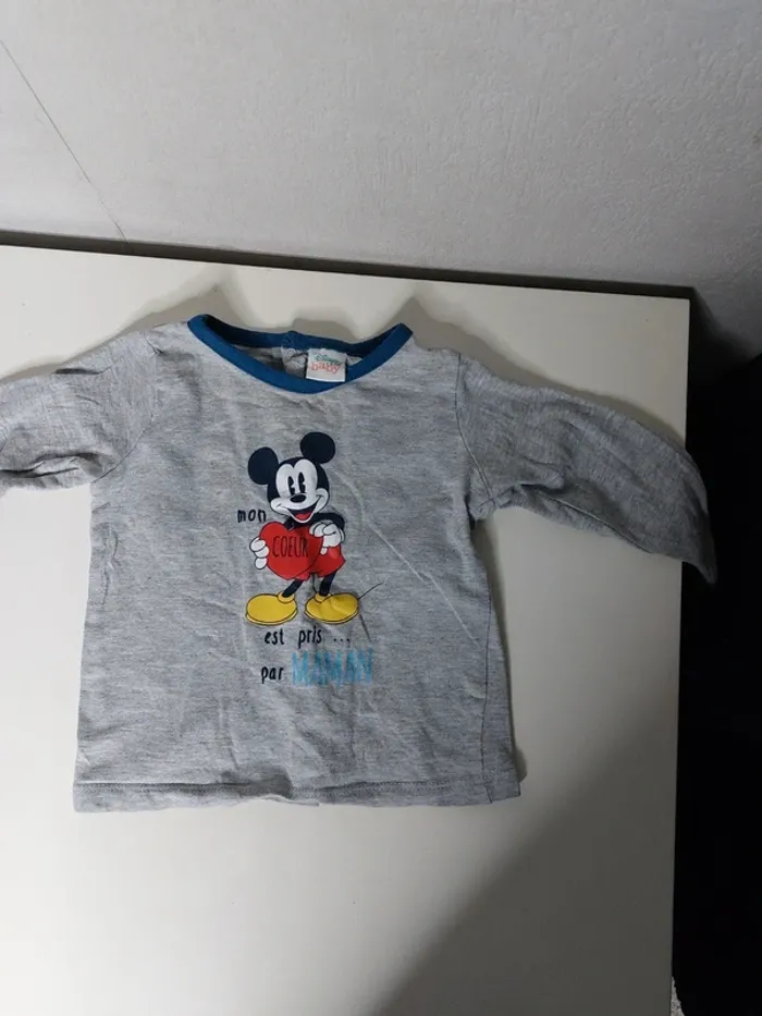 Ensemble pyjama manche longue gris et bleu "Disney baby" - photo numéro 3