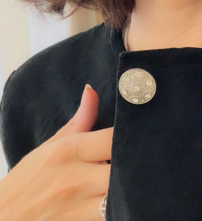 Veste noir en velours vintage taille M - parfait état - photo numéro 4