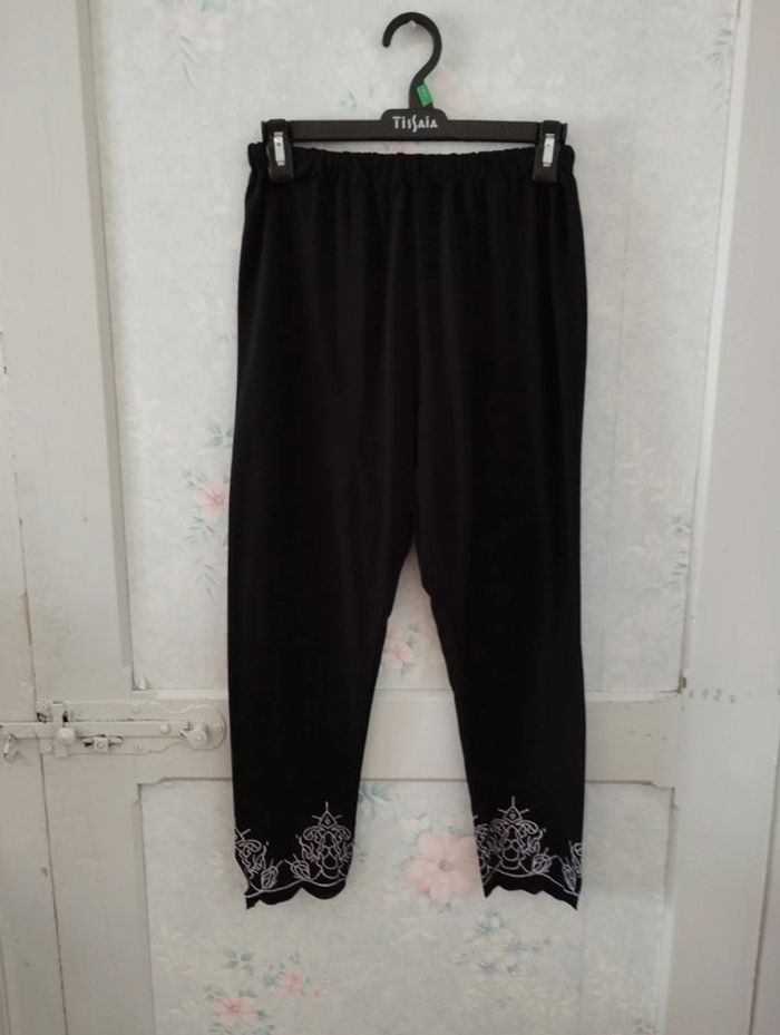 Legging noir motif blanc taille 46 - photo numéro 2