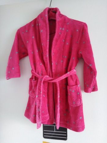 Robe de chambre, Peignoir, sortie de bain polaire fille 4,5 ans, rose, motif étoile,  douche, bain, hiver, chaude