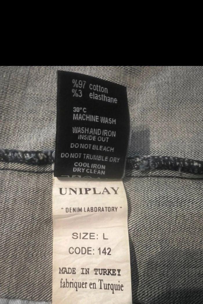 Veste en jean uniplay taille L en parfait état 97% coton - photo numéro 6