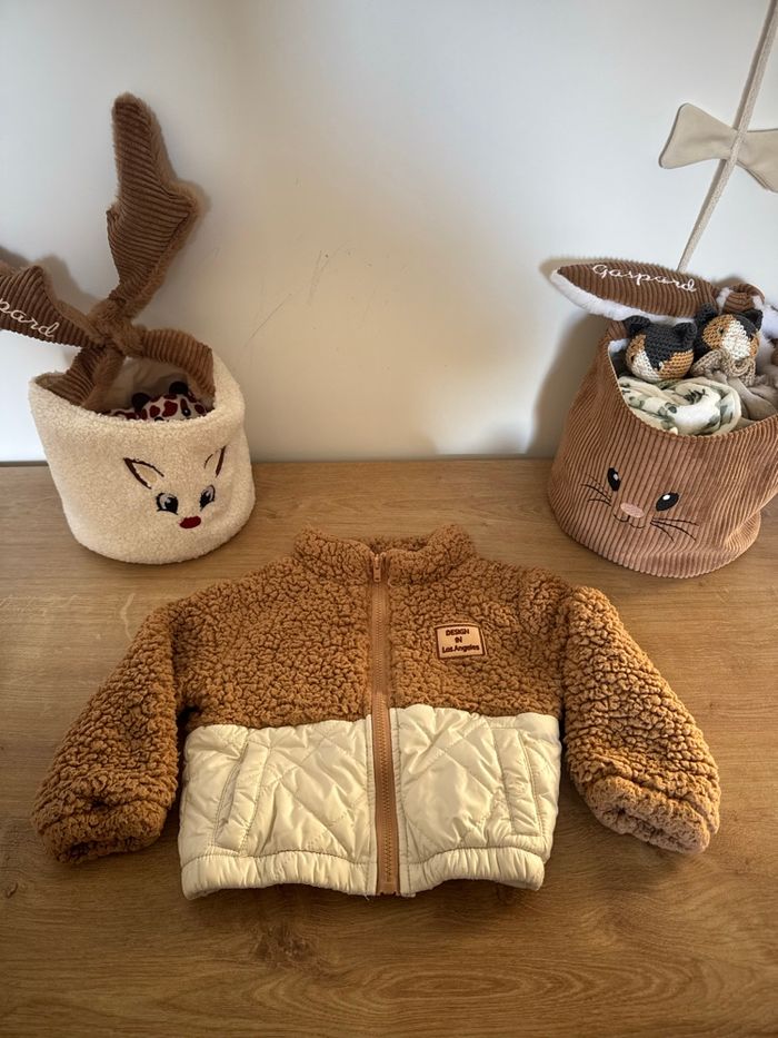 Manteau veste sherpa Cosy Club - 6/9 mois