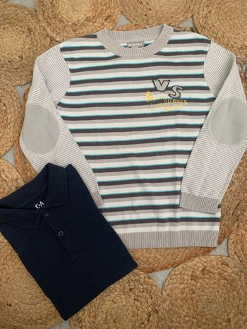 Pull léger Orchestra + polo marine offert 8 ans