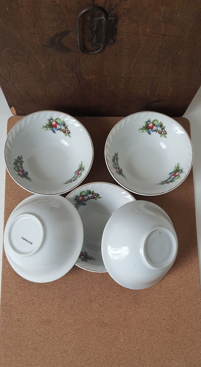 Lot de 5 coupelles en porcelaine "vintage" - photo numéro 3