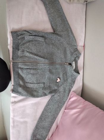 Veste gilet grise brillante fille