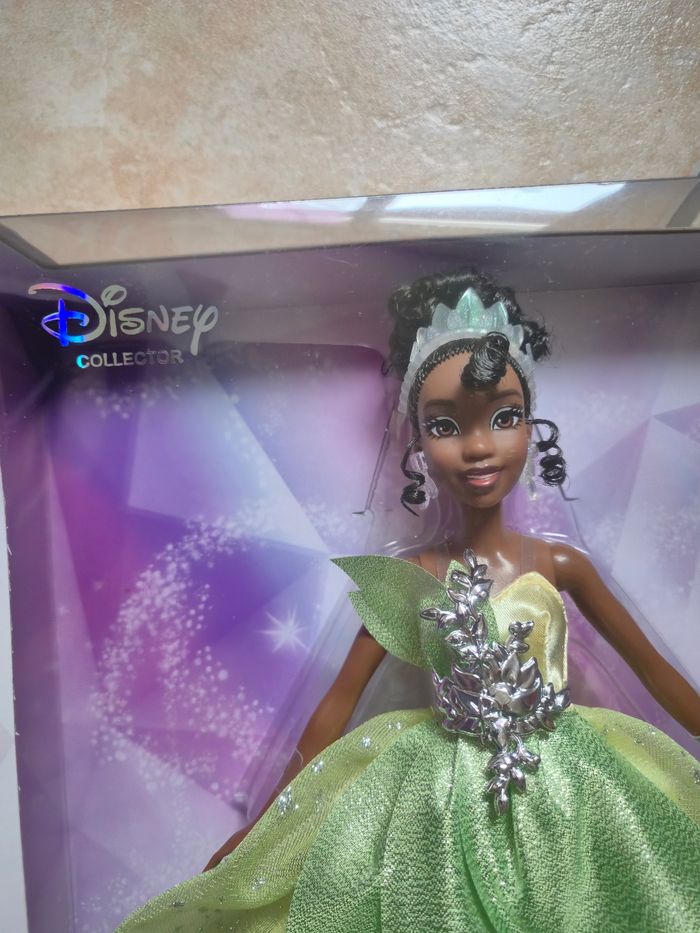 Princess Tiana neuve robe verte a paillettes Disney collector mattel - photo numéro 3
