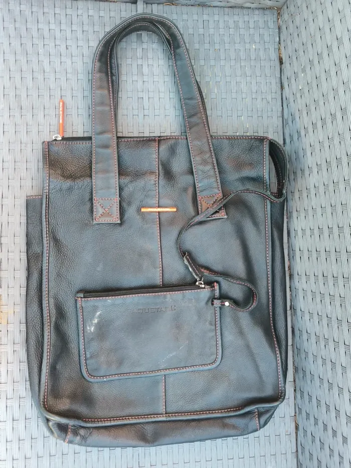 Sac à main fourre tout et porte monnaie cuir Paquetage