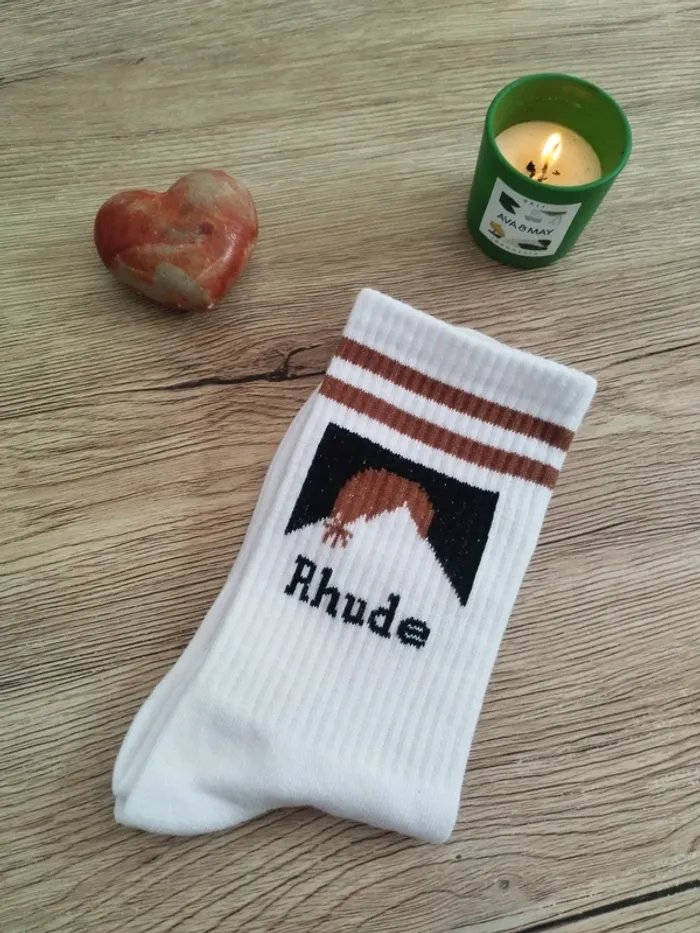 Chaussettes de tennis blanches à motifs Rhude - photo numéro 2