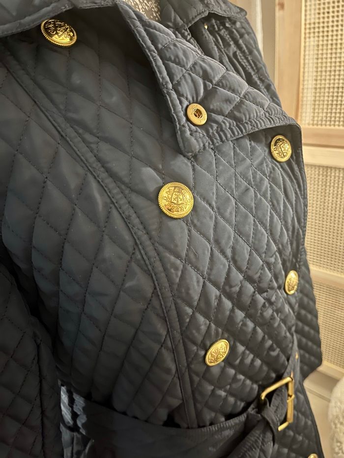 Doudoune mi longue matelassée bleu marine Jacqueline Riu - photo numéro 4