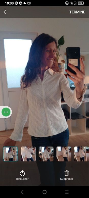 Chemise  femme 38 gaufrée blanche c74