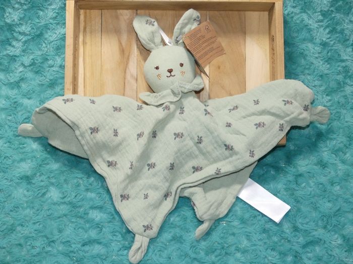 Doudou plat lapin vert noisettes Simba toys 🐰Neuf