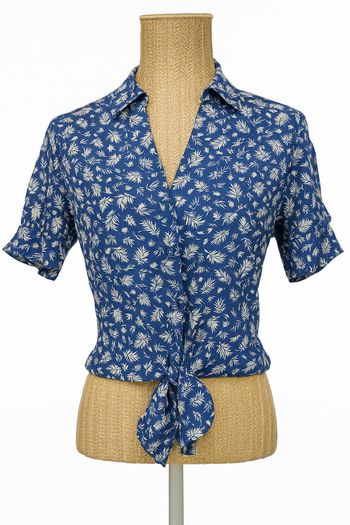 Chemisier Haut YCoo Paris Femme Bleu Marine Taille XS Neuf