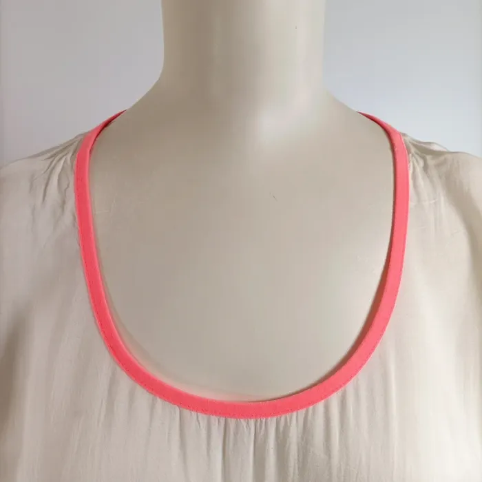 Robe blanche EDC by Esprit col fluo taille S motif ethnique bas de robe A1560 - photo numéro 9