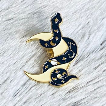 Pins Serpent Lune