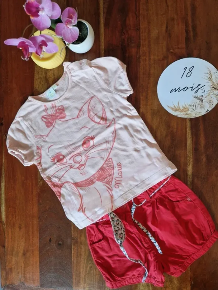 Ensemble short + t-shirt 18 mois