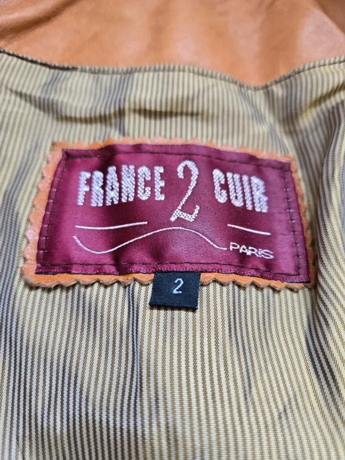 Veste en cuir de Vachette Camel taille 2 fabriquée en France🇨🇵 - photo numéro 12