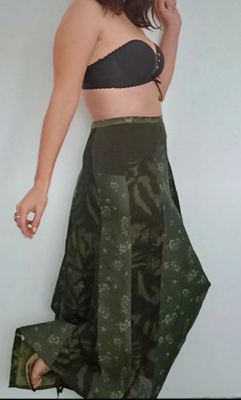 Belle jupe d'hiver longue velourée asymétrique 38