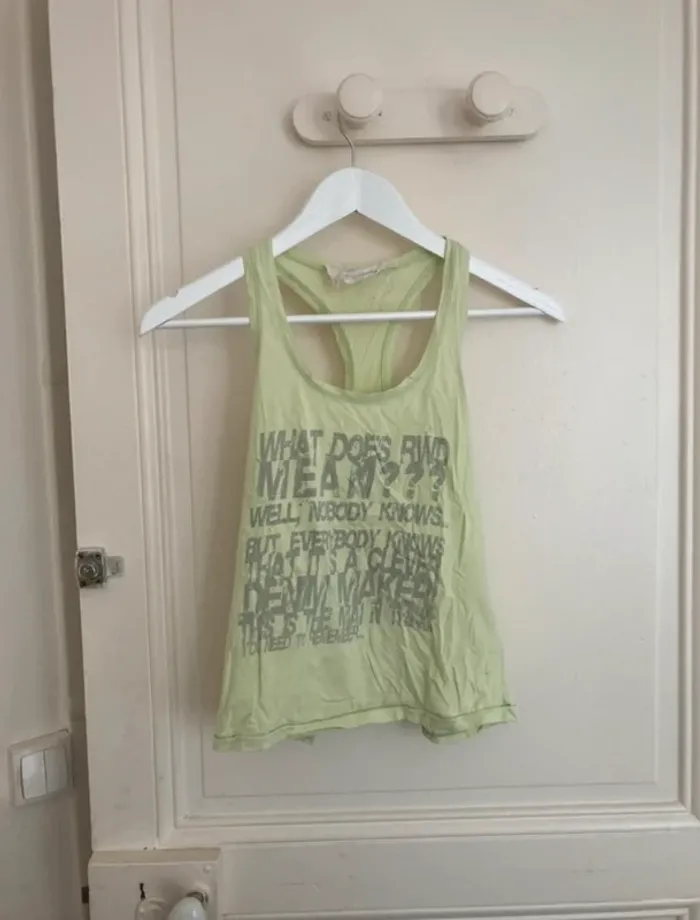 🌿 Débardeur RWD vert clair Y2K – Taille M