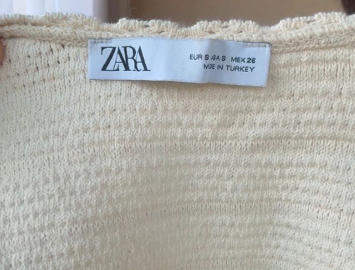 Haut Zara en crochet écru S TBE - photo numéro 6