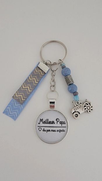 Cadeau papa, porte clé message " meilleur papa, élu par mes enfants"
