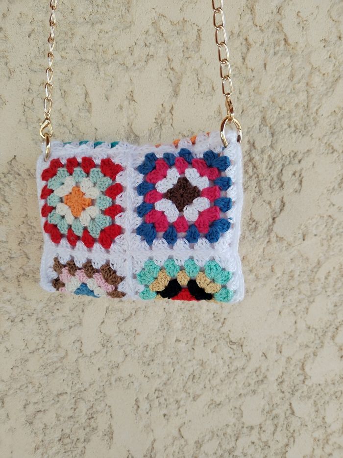 Sac à main Pochette Trousse crochet multicolore Girly pour l'été - photo numéro 2