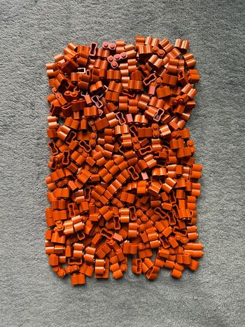 Lot de 350 briques lego 1x2 palissade dark orange