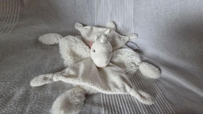 Doudou plat blanc Licorne Doudou et compagnie - photo numéro 2